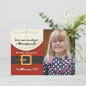 おもしろいクリスマスサンタクロースいけな&ニース写真 シーズンカード (スタンド正面)