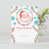 おもしろいクリスマスサンタクロースのギフトカードホルダー 招待状 (スタンド正面)