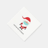 おもしろいクリスマスサンタクロースイン顔マスクカスタム スタンダードカクテルナプキン (角)