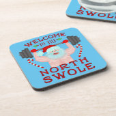 おもしろいクリスマスサンタクローススワールウエイトリフター コースター (左側)