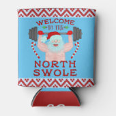 おもしろいクリスマスサンタクローススワールウエイトリフター 缶クーラー (正面)