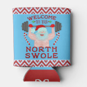 おもしろいクリスマスサンタクローススワールウエイトリフター 缶クーラー (裏面)