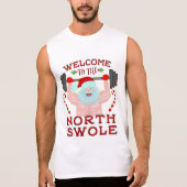 おもしろいクリスマスサンタクローススワールウエイトリフター Tシャツ (正面)