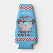 おもしろいクリスマスサンタクローススワールウエートリフティング ボトルクーラー (正面)