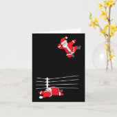 おもしろいクリスマスサンタクロースレスリングクリスマス カード (黄色い花)