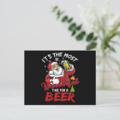 おもしろいクリスマスサンタクロース シーズンポストカード (スタンド正面)