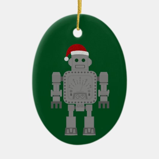 おもしろいクリスマスサンタクロース セラミックオーナメント (正面)