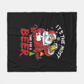 おもしろいクリスマスサンタクロース フリースブランケット (正面(横))