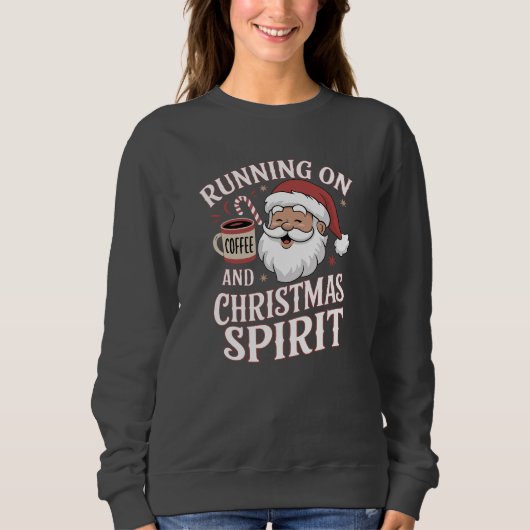 おもしろいクリスマスサンタコーヒーラバーデザイン スウェットシャツ (正面)