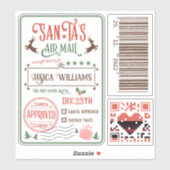 おもしろいクリスマスサンタスペシャルデリバリーキッズ名 シール (シート)