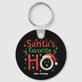 おもしろいクリスマスサンタズホお気に入りのクリスマスパジャマ キーホルダー (正面)