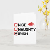 おもしろいクリスマスサンタニースいけなアイリッシュクリスマスリスト カード (黄色い花)