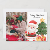 おもしろいクリスマスサンタフォトグリーティングカード シーズンカード (正面)