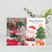 おもしろいクリスマスサンタフォトグリーティングカード シーズンカード (スタンド正面)