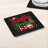 おもしろいクリスマスサンタホお気に入りのクリスマス スクエアペーパーコースター (アングル)