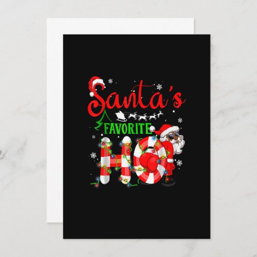 おもしろいクリスマスサンタホお気に入りのクリスマス 招待状 (正面/裏面)