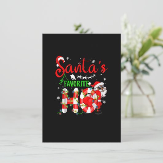 おもしろいクリスマスサンタホお気に入りのクリスマス 招待状 (スタンド正面)