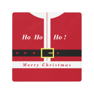 おもしろいクリスマスサンタメタルプリント メタルプリント