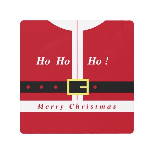 おもしろいクリスマスサンタメタルプリント メタルプリント (正面)