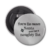 おもしろいクリスマスサンタリスト引用文 栓抜き (正面)