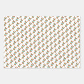 おもしろいクリスマスサンタ小妖精や小人トナカイ顔マスク ラッピングペーパーシート (正面2)