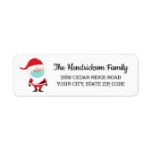 おもしろいクリスマスサンタ着用マパーソナライズされたスク ラベル (正面)