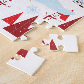 おもしろいクリスマスサンタ耕作雪だるま ジグソーパズル (側面)
