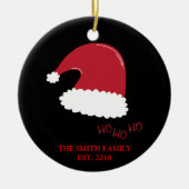 おもしろいクリスマスサンタ設立ファミリーオーナメント セラミックオーナメント (正面)