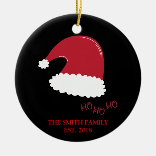おもしろいクリスマスサンタ設立ファミリーオーナメント セラミックオーナメント (正面)