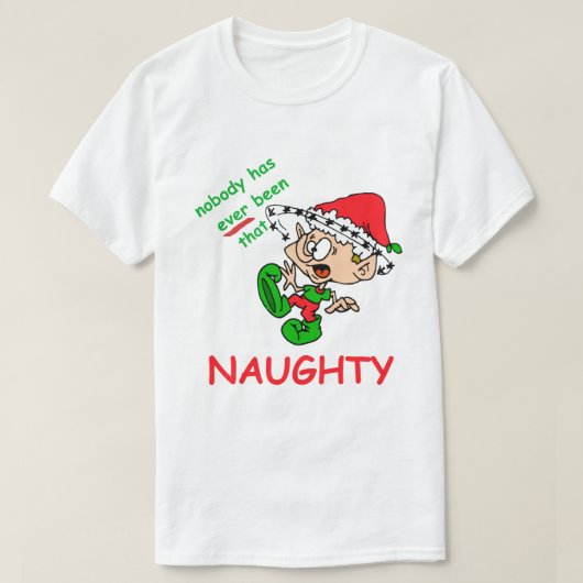 おもしろいクリスマスシャいけなツ圧倒小妖精や小人 Tシャツ (デザイン正面)
