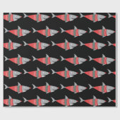 おもしろいクリスマスシャーク包装紙 ラッピングペーパー (フラット)