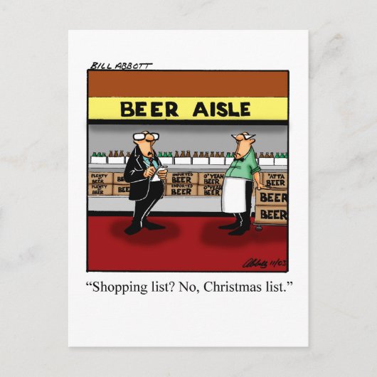 おもしろいクリスマスショッピングユーモアはがき シーズンポストカード (正面)