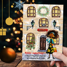 おもしろいクリスマスショッピング小さな紙幣の大きな幸せ シーズンカード