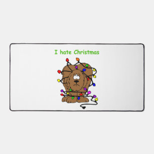おもしろいクリスマスジョークドッグズパピズペットホリデー デスクマット