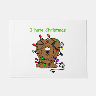 おもしろいクリスマスジョークドッグズパピズペットホリデー ドアマット