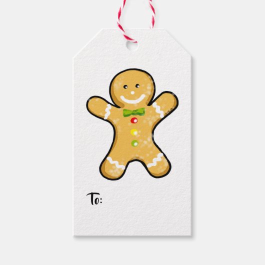 おもしろいクリスマスジンジャーブレッドクッキーのギフトラベル ギフトタグ (正面)