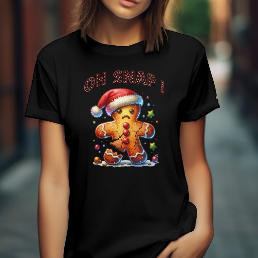 おもしろいクリスマスジンジャーブレッドマンオスナップ Tシャツ