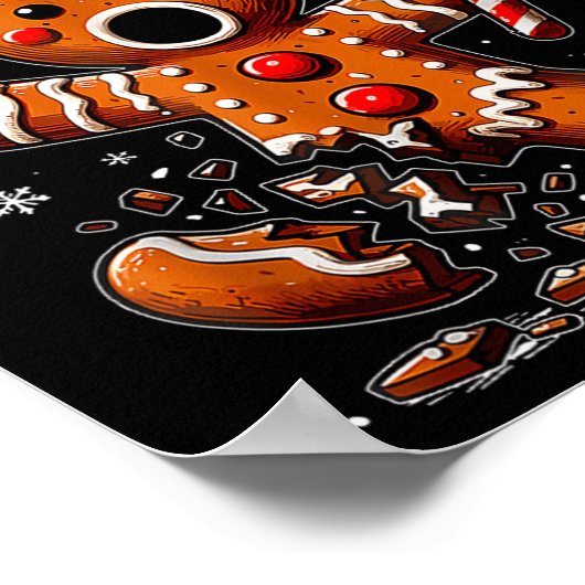 おもしろいクリスマスジンジャーブレッドマンオ・スナップ衣装PAJ ポスター (角)