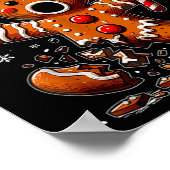 おもしろいクリスマスジンジャーブレッドマンオ・スナップ衣装PAJ ポスター (角)