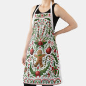 おもしろいクリスマスジンジャーブレッドマンキャンディーケーンオーナメント エプロン (インサイチュ)