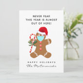 おもしろいクリスマスジンジャーブレッドマン着用顔マスク カード (スタンド正面)