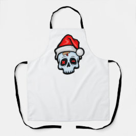 おもしろいクリスマススカル、漫画スタイル エプロン