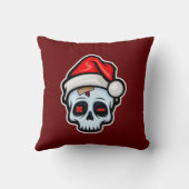 おもしろいクリスマススカル、漫画スタイル クッション (裏面)