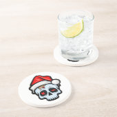 おもしろいクリスマススカル、漫画スタイル コースター (側面)