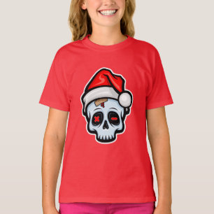 おもしろいクリスマススカル、漫画スタイル Tシャツ