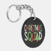 おもしろいクリスマススクワッドファミリーホリデー キーホルダー (正面左)