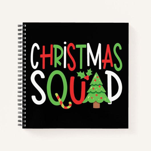 おもしろいクリスマススクワッドファミリーホリデー ノートブック (正面)