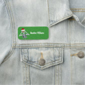 おもしろいクリスマススケルトンオーナメントハットグリーン金ゴールド 名札 (インサイチュ)