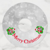 おもしろいクリスマススケルトンオーナメント帽子サークル ワイングラスタグ (正面)