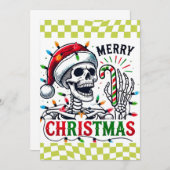 おもしろいクリスマススケルトン サンキューカード (正面/裏面)
